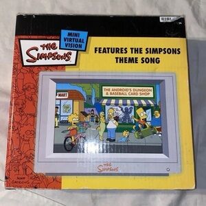 Vintage The Simpsons Mini Virtual Vision 2003 Plays Theme Song Tested W/ Box